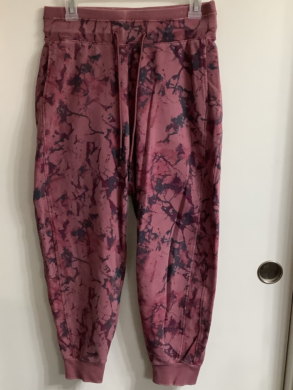 JoyLab Maroon Acid Wash French Terry Joggers S